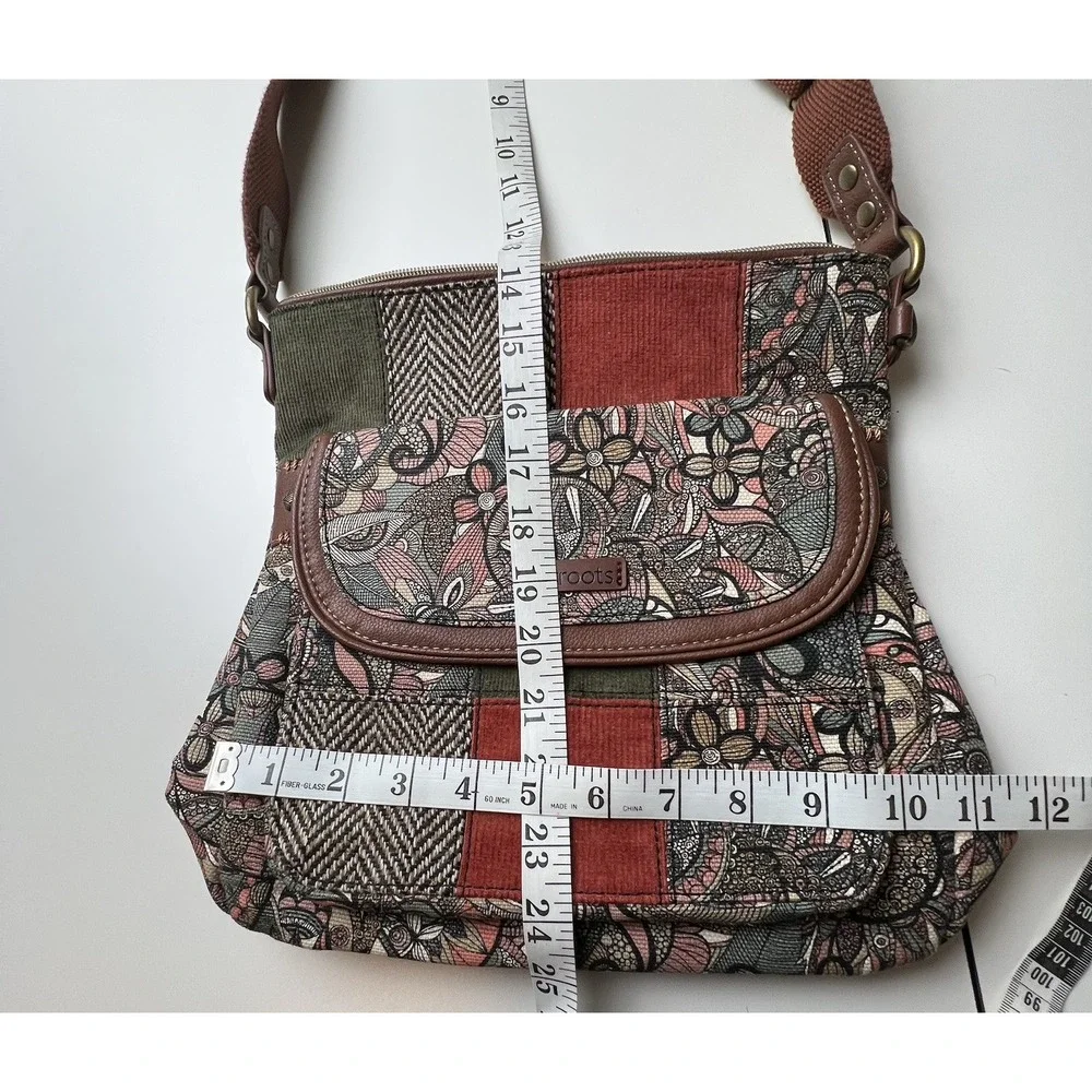 Sakroots Flap Crossbody Spirit Desert Canvas Bag  Sienna Patchwork Corduroy